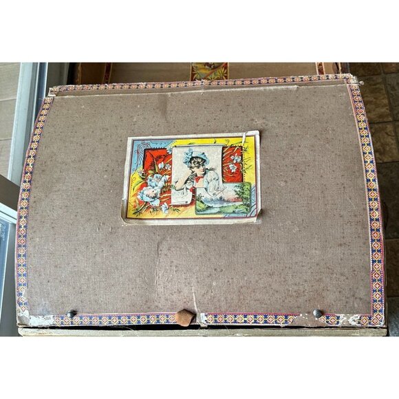 Antique 1899 Wescott Express Co. Domed Steamer Trunk Graphics & Inside Divided - Picture 10 of 10